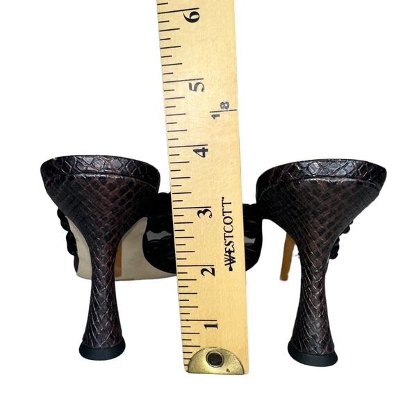 Sam Edelman Marjorie Leather Python Braided Square Toe Kitten Heels Size 8.5 - Picture 9 of 10